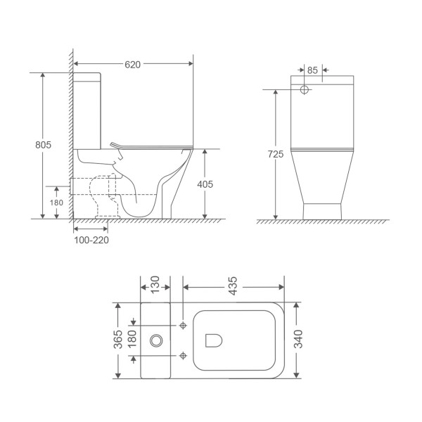 Унітаз-компакт Qtap Cardinal Ultra Quiet безободковий з сидінням Soft-close QT04222168AUQ3W3