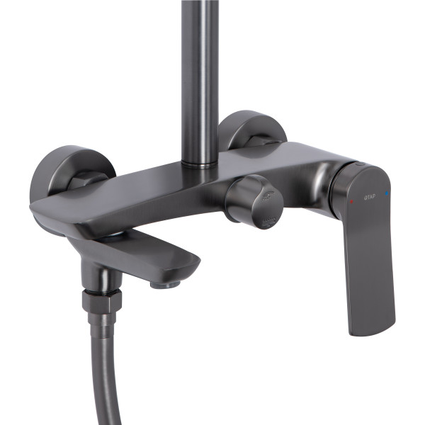 Душова система універсальна Qtap Slavonice на три споживача (з виливом) QTSLA111GMB45910 Gunmetal Black PVD4