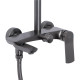 Душова система універсальна Qtap Slavonice на три споживача (з виливом) QTSLA111GMB45910 Gunmetal Black PVD3