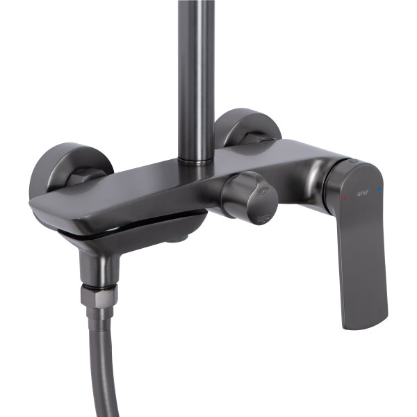 Душова система універсальна Qtap Slavonice на три споживача (з виливом) QTSLA111GMB45910 Gunmetal Black PVD5