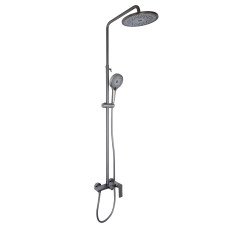 Душевая система для душа Qtap Slavonice на два потребителя QTSLA110GMB45913 Gunmetal Black PVD1