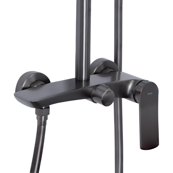Душова система для душу Qtap Slavonice на два споживача QTSLA110GMB45913 Gunmetal Black PVD4