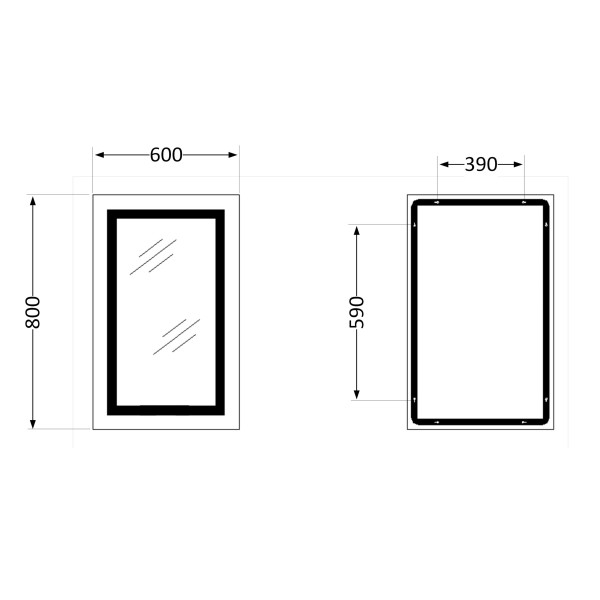 Дзеркало Qtap Cardinal 600х800 з LED-підсвічуванням Touch, з антизапотіванням, з димером, рег. темп. кольору (3000-6500K) QT0478C60803