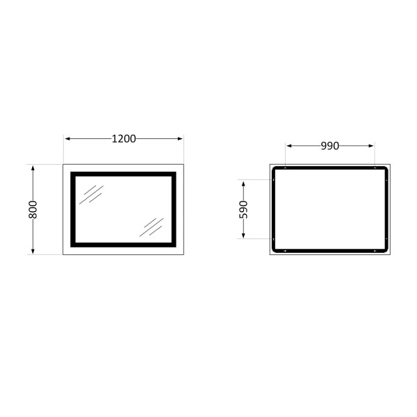Зеркало Qtap Cardinal 1200х800 с LED-подсветкой Touch, с антизапотеванием, с диммером, рег. темп. цвета (3000-6500K) QT0478C120803