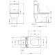 Унітаз-компакт Qtap Presto Quadro безободковий з сидінням Soft-close QT24221215AW2
