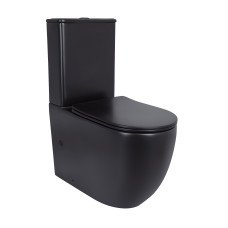 Унитаз напольный Qtap Robin Ultra Quiet безободковый с сиденьем Soft-Close MATT BLACK QT13226083AMB1