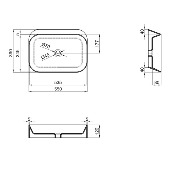 Раковина-чаша Qtap Scorpio 550х390х120 White QT14112243WN3