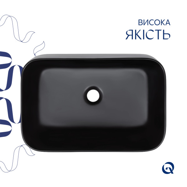 Раковина-чаша Qtap Scorpio 550х390х120 Matt black QT14112243MBN5