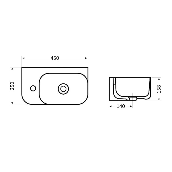 Раковина Qtap Tern 450х250х158 White QT1711H02LW3