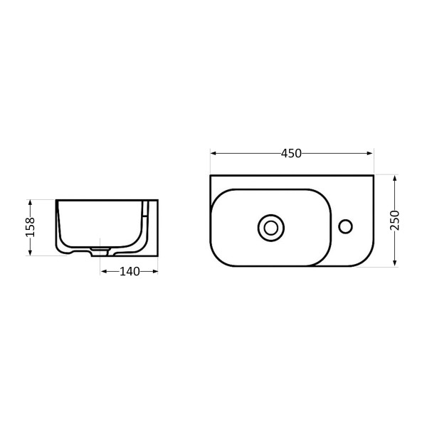 Раковина Qtap Tern 450х250х158 White QT1711H02RW3