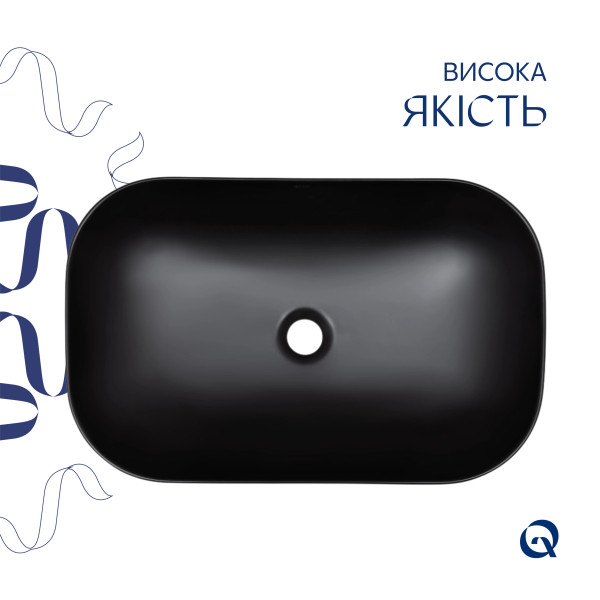 Раковина-чаша Qtap Robin 600x390x150 Matt black QT132143PMBMBN5