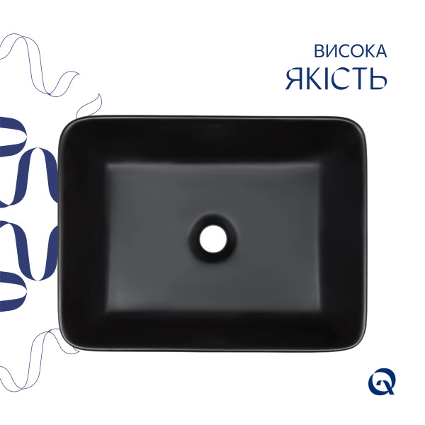 Раковина-чаша Qtap Tern 480х370х135 Matt black QT176069MB5