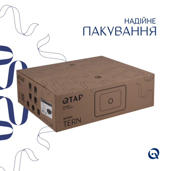 Раковина-чаша Qtap Tern 480х370х135 Matt black QT176069MB6