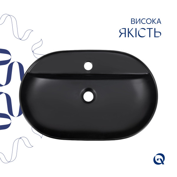 Раковина-чаша Qtap Scorpio 600х400х120 Matt black QT142203MBMBN5