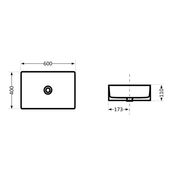 Раковина-чаша Qtap Tern 600x400x110 White QT171180841W3