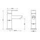 Смеситель для раковины Brinex Pure 001F низкий  Graphite BRIPUR001FGRP2