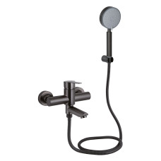 Смеситель для ванны Brinex Pure 006 с поворотным изливом (с душевым гарнитуром) Graphite BRIPUR006GRP1
