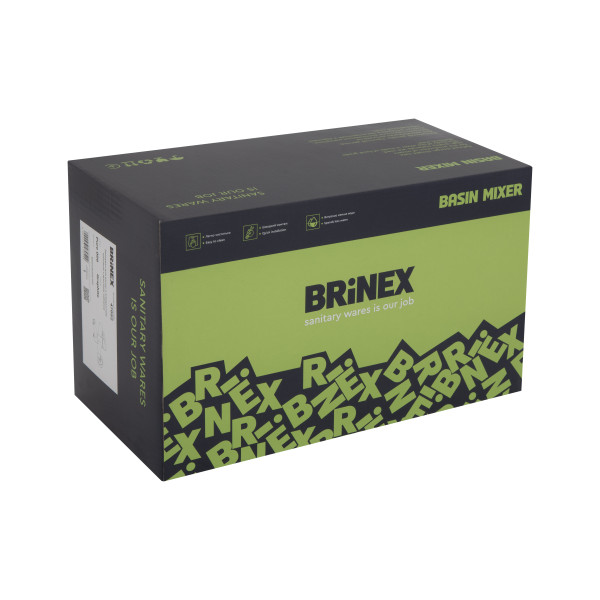 Змішувач для ванни Brinex Pure 006 з поворотним виливом (з душовим гарнітуром) Graphite BRIPUR006GRP8