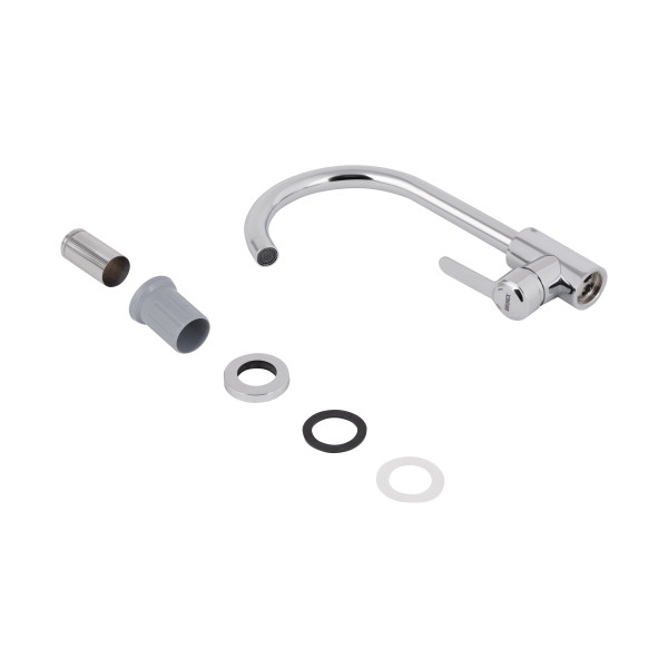 Смеситель для кухни U-образный Brinex Pure 015F U-образный  Chrome BRIPUR015FCRM6