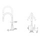 Змішувач для кухні Brinex Pure 015F3 з гнучким виливом   Graphite/Grey BRIPUR015F3GRG2