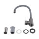 Змішувач для кухні Brinex Pure 015F3 з гнучким виливом   Graphite/Grey BRIPUR015F3GRG4
