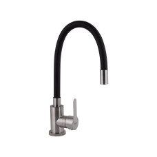 Змішувач для кухні Brinex Pure 015F3 з гнучким виливом   Nickel/Black BRIPUR015F3NKB1