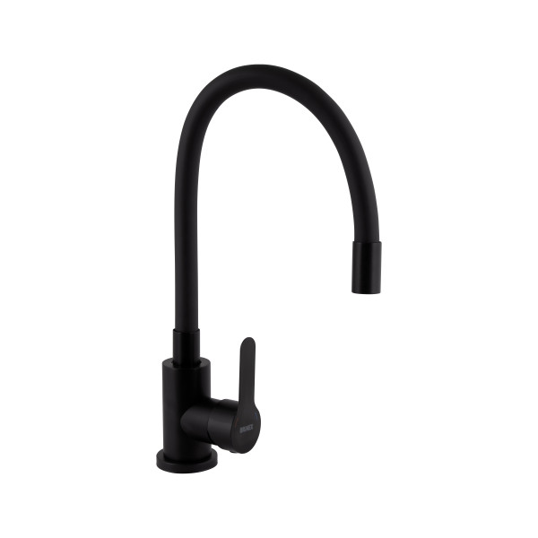 Змішувач для кухні Brinex Pure 015F3 з гнучким виливом   Black Matt BRIPUR015F3BLM1
