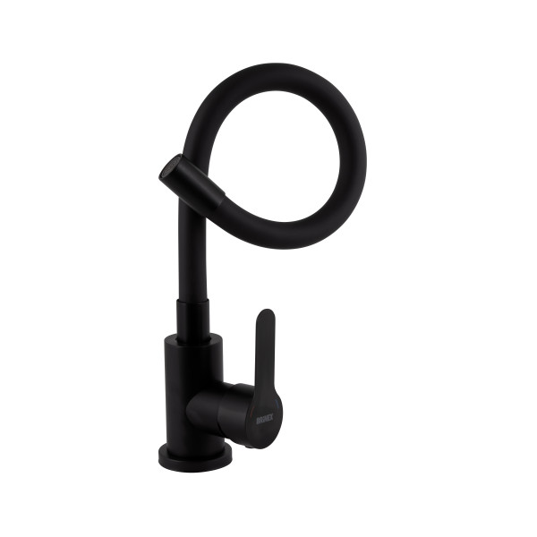Змішувач для кухні Brinex Pure 015F3 з гнучким виливом   Black Matt BRIPUR015F3BLM4