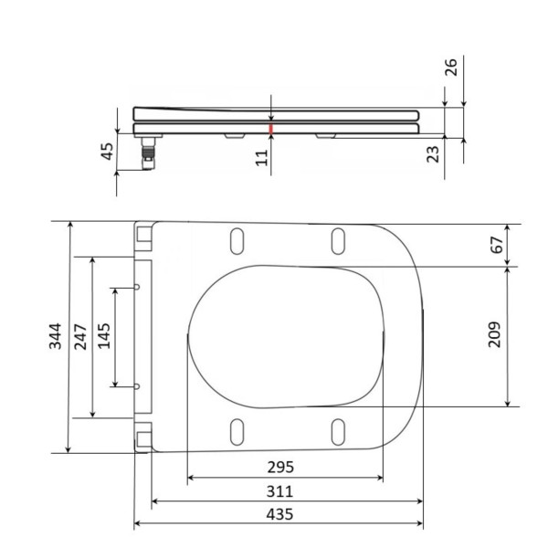 Qtap Сиденье для унитаза напольного (Stenava) 435×345×30 мм, White, с микролифтом, Slim Duroplast, Quick Release QT99SC8303W3