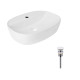 Комплект Qtap Scorpio: Раковина накладная овальная 500x380x120 мм White + Донный клапан PU021