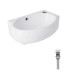 Комплект Qtap Leo: Раковина подвесная овальная правая 430x285x160 мм White + Донный клапан PU02O1