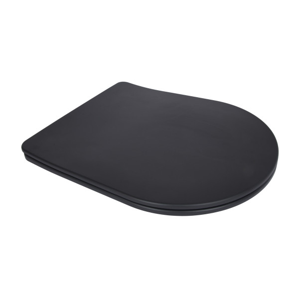 Qtap Сиденье для унитаза (Robin 660, Scorpio 520,660) 460x362x50 мм, Matt Black, с микролифтом, Slim Duroplast, Quick Release QTSC179MB473521