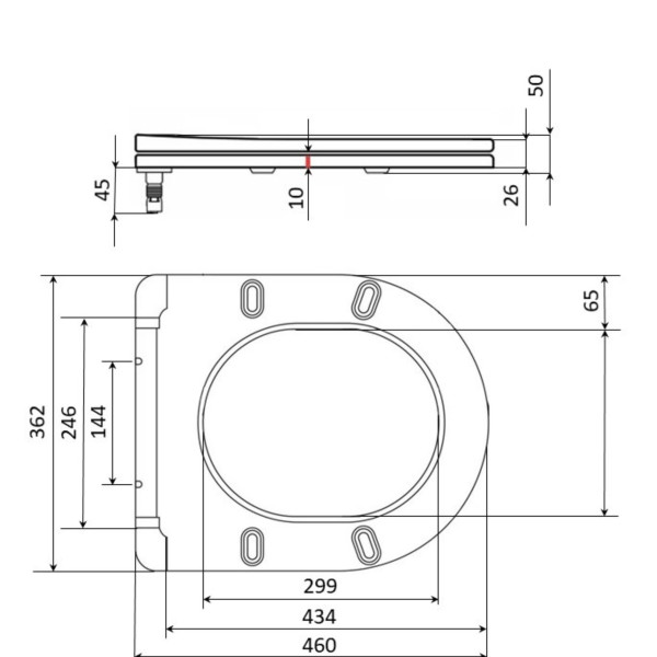 Qtap Сиденье для унитаза (Robin 660, Scorpio 520,660) 460x362x50 мм, Matt Black, с микролифтом, Slim Duroplast, Quick Release QTSC179MB473523