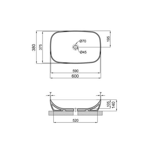 Раковина-чаша Qtap Cardinal 600х380х140 мм White QT04116257W3