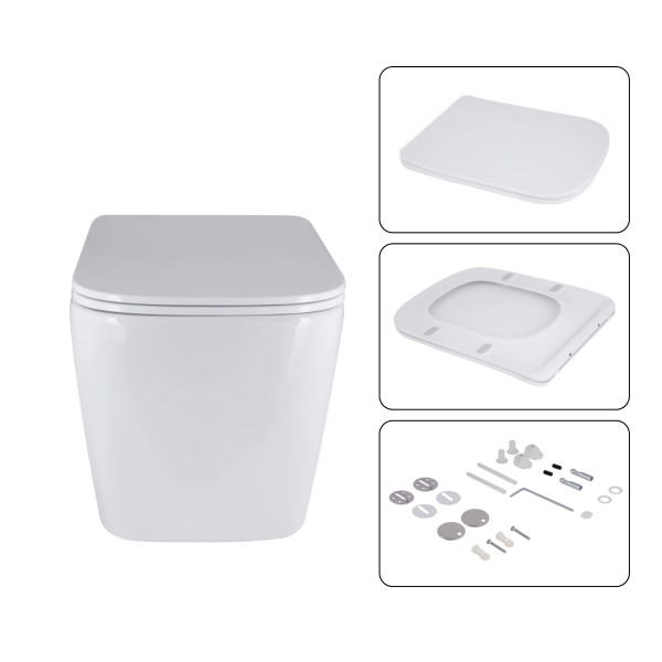 Готове рішення Qtap для ванної кімнати: підвісний унітаз Tern Ultra Quiet 525x345x360 + комплект інсталяції Nest 4 в 1 (квадратна клавіша Satin)8