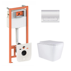 Готовое решение Qtap для ванной комнаты: подвесной унитаз Tern Ultra Quiet 525x345x360 + комплект инсталляции Nest 4 в 1 (линейная клавиша Chrome)1