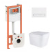 Готовое решение Qtap для ванной комнаты: подвесной унитаз Tern Ultra Quiet 525x345x360 + комплект инсталляции Nest 4 в 1 (линейная клавиша White)1