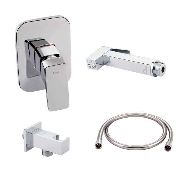 Комплект для душа Qtap Namesti Chrome: Смеситель для душа QTNAM6025102NC + Шланг QTHADPVC120C + Лейка QTCRMB120 + Подключение QTCRMBH1301