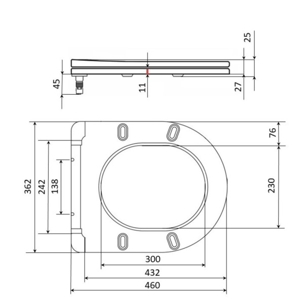 Qtap Сиденье для унитаза напольного (Vlasta) 560×363×30 мм, White, с микролифтом, Slim Duroplast, Quick Release QT28228300W33