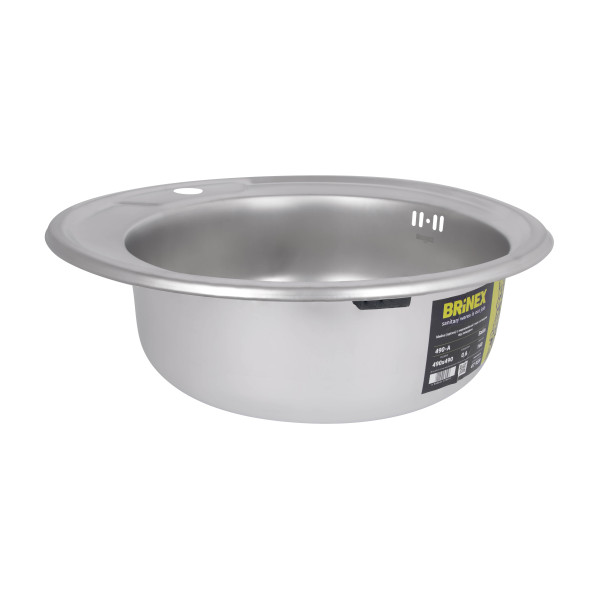 Кухонна мийка Brinex 490-A 0,6 мм Satin (BRIN490SAT06)5
