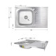 Кухонна мийка Brinex 5080-L 0,6 мм Satin (BRIN5080LSAT06)2