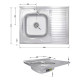 Кухонная мойка Brinex 6080-L 0,6 мм Satin (BRIN6080LSAT06)2