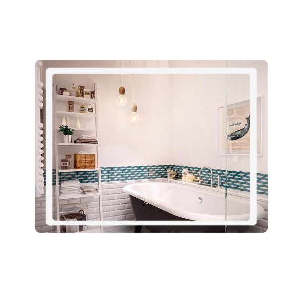 Дзеркало Qtap Mideya (DC-F614) 700х500 з LED-підсвічуванням Touch, з антизапотіванням, димером QT2078NCF07050W1