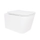 Унитаз подвесной Crow Rimless 485х340х330 мм, White, с сиденьем Slim Duroplast/ Soft-close/ Quick Release QT05335171RW Qtap1