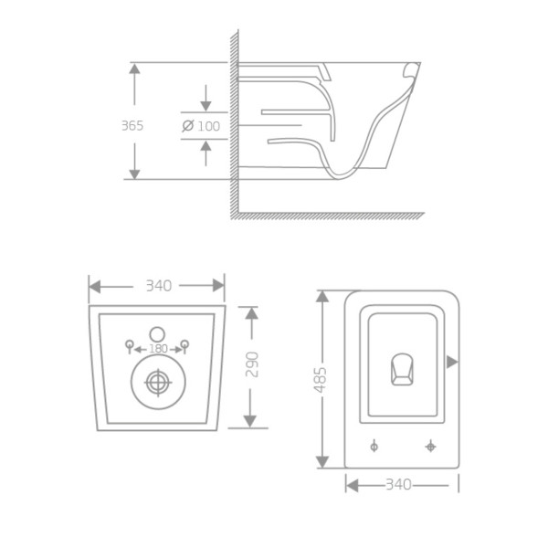 Унитаз подвесной Crow Rimless 485х340х330 мм, White, с сиденьем Slim Duroplast/ Soft-close/ Quick Release QT05335171RW Qtap3