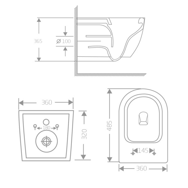 Унитаз подвесной Qtap Jay Ultra Quiet 485х360х320 мм, Matt Black, сиденьем Slim Duroplast/ Soft-close/ Quick Relase QT07335177MB3