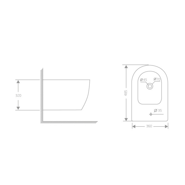 Біде підвісне Qtap Jay 485х360х320 мм White3