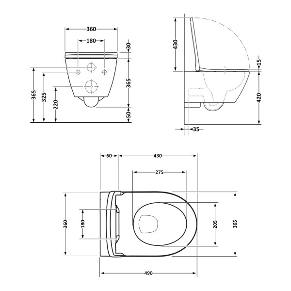 Унитаз подвесной Robin Ultra Quiet 490×365×325 мм, Marble, с сиденьем Slim Duroplast / Soft-close / Quick Release QT13332381АSMR Qtap3