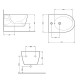 Биде подвесное Qtap Robin 515x370x350 мм, Anthracite QT13551381GAN2