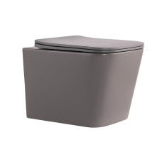 Унітаз підвісний Tern Ultra Quiet 490×365×325 мм, Stone Grey, з сидінням Slim Duroplast / Soft-close / Quick Release QT17332303ASSG Qtap1